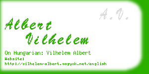 albert vilhelem business card